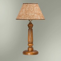 33-53 / 10179 Настольная лампа классическая с деревянной ножкой из бука В600 / D330 1х60W E27