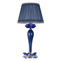 OML-70404-01 Настольная лампа Muntiggioni в стиле прованс синего цвета В570 / D300 1х60W E27